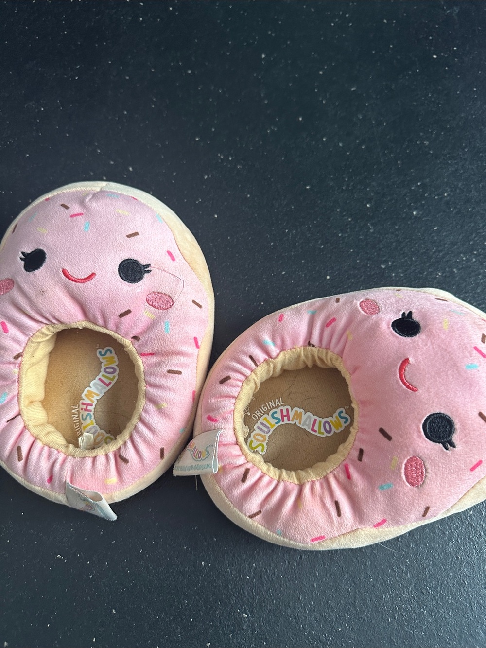 Squishmallows Pink Donut Plush Kids Slippers 13-1